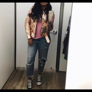 Zara Rose Gold Leather Jacket